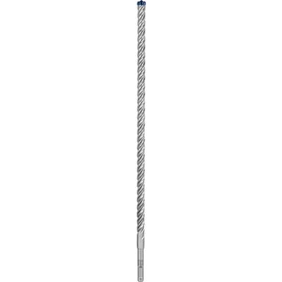 Image of a silver, spiral-shaped drill bit with a blue tip.