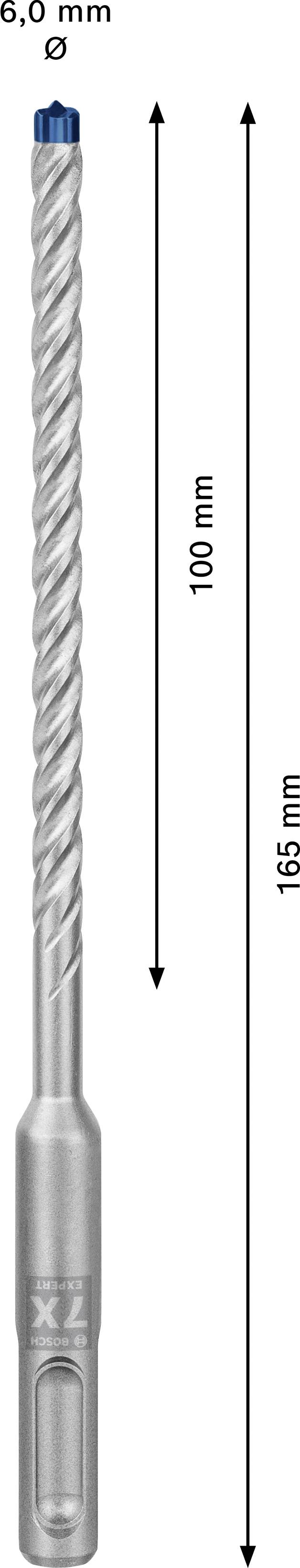 Drill with a diameter of 6.0 mm, a length of 165 mm and an effective length of 100 mm, suitable for precision drilling.