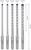 Five drill bits with SDS-Plus shank in various diameters (6 mm to 10 mm) and lengths. Suitable for concrete drilling.