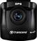 Black dashcam with 'GPS' printed on top; brand name 'Transcend' and 'Wi-Fi' in bottom right. Main lens in the centre.