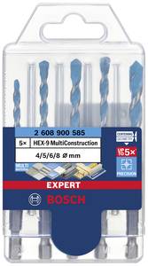Bosch Accessories EXPERT MultiConstruction HEX-9 2608900585  Multi-purpose drill bit set 5-piece 4 mm, 5 mm, 6 mm, 8 mm  Hex shank 5 pc(s)