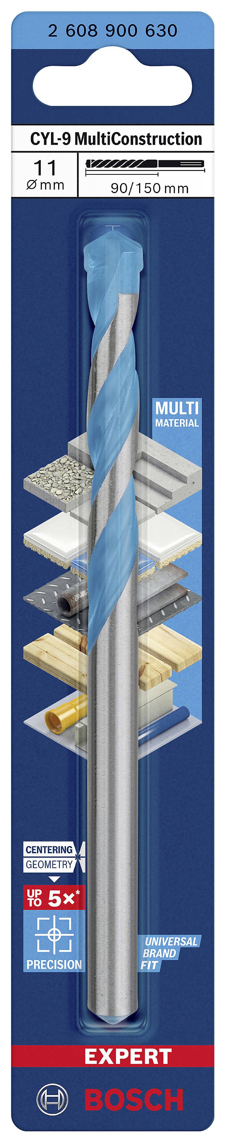 Drill bit tip with blue band for multi-purpose use. Suitable for concrete, wood, stone and metal. 'Expert Bosch' marking.