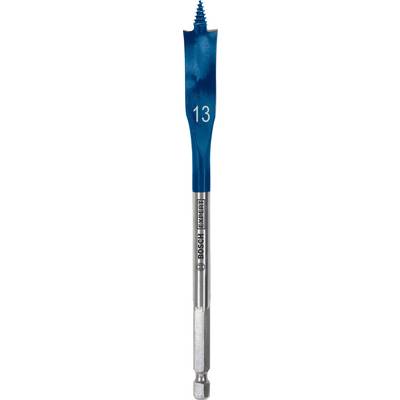 Flat drill bit with blue head and number '13', suitable for woodworking.