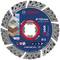 'A Bosch diamond cutting disc, suitable for stone and concrete materials, with a diameter of 125 mm and X-LOCK attachment.'