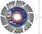 Bosch cutting disc with a diameter of 115 mm, suitable for concrete and stone, showing speed specification of 80 m/s and 13,300 rpm.