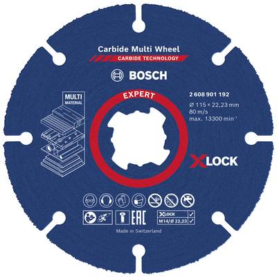 Bosch Accessories EXPERT Carbide Multi Wheel X-LOCK 2608901192 Cutting disc (straight) 115 mm 1 pc(s) 