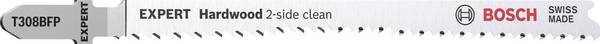 Bosch Accessories 2608900547 EXPERT ‘Hardwood 2-side clean’ T 308 BFP jigsaw blade, 3 pieces 3 pc(s)