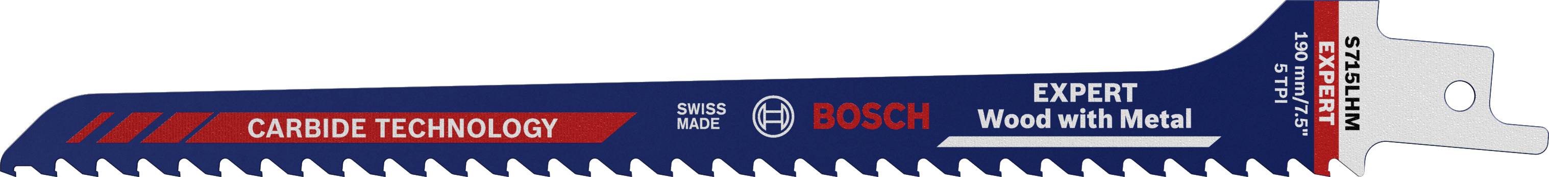 Bosch Accessories 2608900384 EXPERT ‘Wood with Metal’ S 715 LHM saber saw blade, 1 piece Saw blade length 190 mm 1 pc(s)