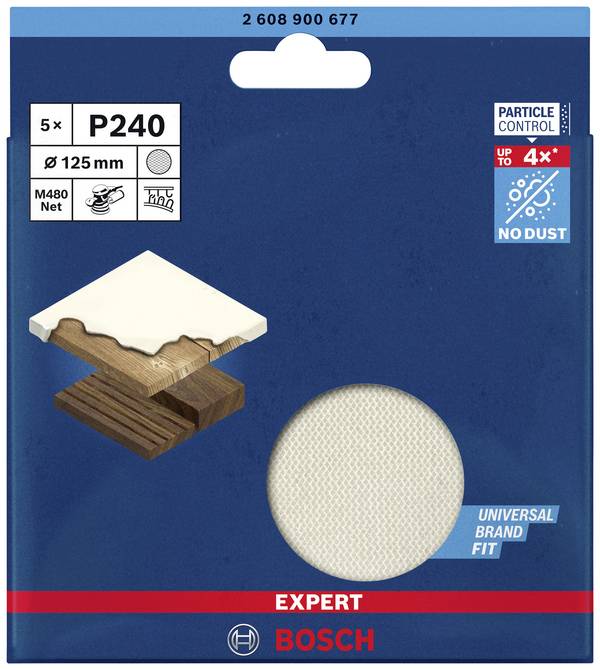Bosch Accessories EXPERT M480 2608900677 Router mesh sanding disc Unperforated Grit size 240 (Ø) 125 mm 5 pc(s)