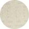 A round, beige carpet with a textured surface.