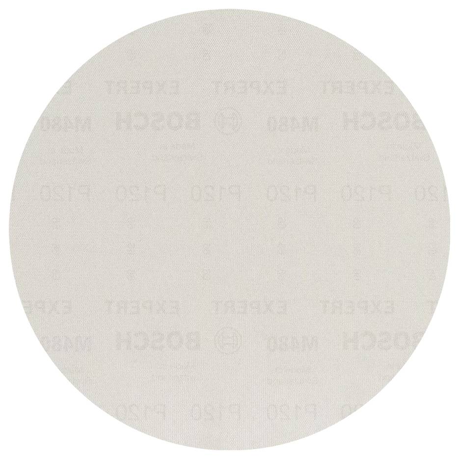 Round, beige sandpaper sheet with the inscription 'BOSCH EXPERT'.