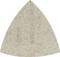 A triangular strip of fine-grained sandpaper, likely used for sanding work on wood or metal.