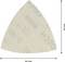 A triangular abrasive paper workpiece measuring 93 mm x 93 mm, beige in colour, with uniformly distributed surface texture.