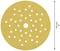 Grinding disc with hole pattern, yellow, 125 mm diameter.