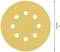 Circular sanding disc, 125 mm diameter, with nine evenly distributed holes.