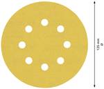 EXPERT C470 sandpaper with 8 holes for eccentric sander, 125 mm, G 240, 50 pce.