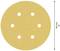 Sand disc with six holes, diameter 150 mm, beige colour.
