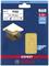 Bosch Sandpaper Packaging, 10 Pieces, Grit P40, Size 115 x 107 mm, Illustration of Wood Before and After Sanding.