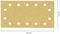 Rectangular sandpaper with 14 holes, dimensions: 230 mm x 115 mm.
