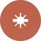 A white sun symbol on a red circle, which can represent brightness or sunny weather.