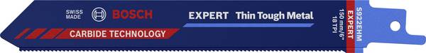 Bosch Accessories 2608900360 EXPERT ‘Thin Tough Metal’ S 922 EHM saber saw blade, 1 piece Saw blade length 150 mm 1 pc(s)