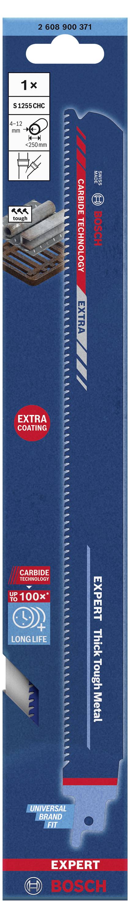 Bosch Accessories 2608900371 EXPERT ‘Thick Tough Metal’ S 1255 CHC saber saw blade, 1 piece Saw blade length 300 mm 1 pc-2