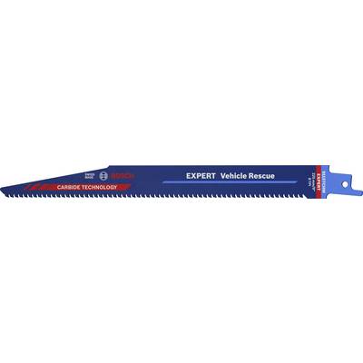 Saw blade with Bosch logo, inscription 'EXPERT Vehicle Rescue', for vehicle rescue, with carbide technology, blue with red stripe.