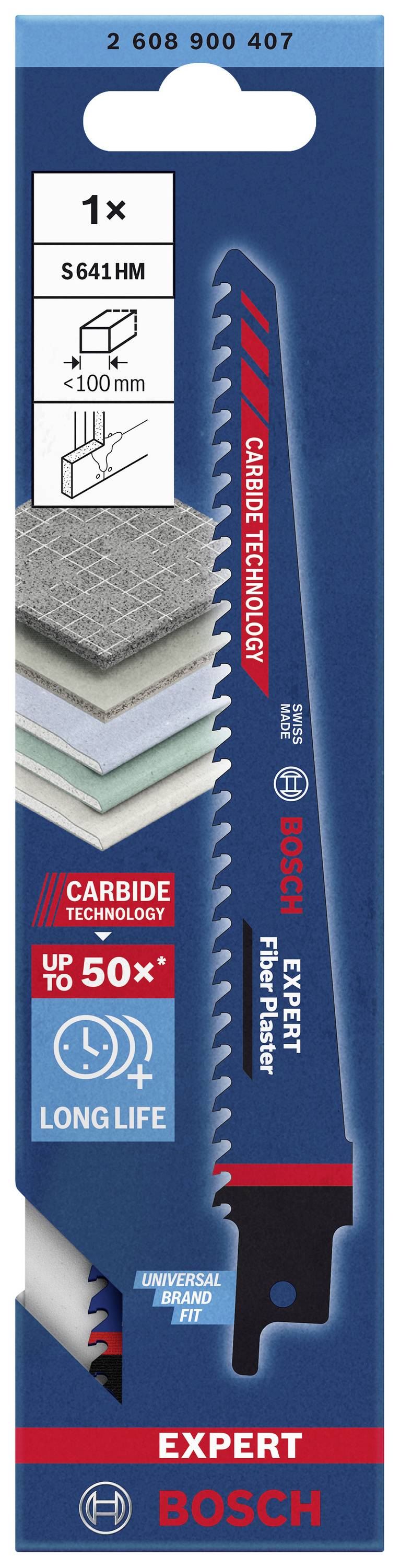 Bosch Expert Saw Blade for Fibre Cement, 1 Piece, Durable, Suitable for Plates up to 100 mm, 'Carbide Technology' for Long Service Life.