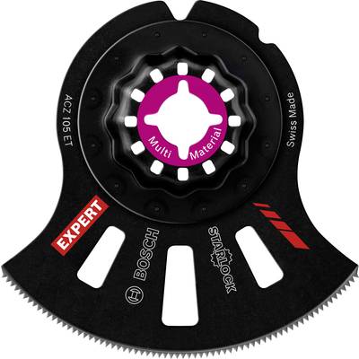 Bosch circular saw blade for multi-material use, marked as 'EXPERT'. Designed for Starlock fittings, manufactured in Switzerland.