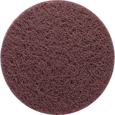 A reddish-brown, rough, oval pad with a fibrous structure, used for cleaning.