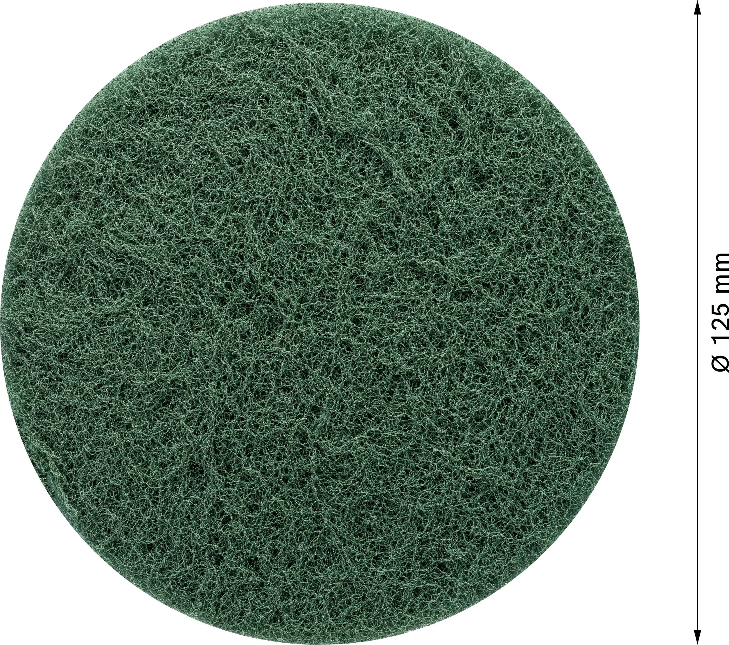 'Green scouring sponge pad, round, diameter 125 mm.'