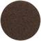 A round, dark brown cleaning pad with a rough, open mesh structure, suitable for floor cleaning.