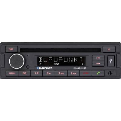Blaupunkt car radio, Milano 200 BT model, with controls for radio, USB port and Bluetooth functionality.