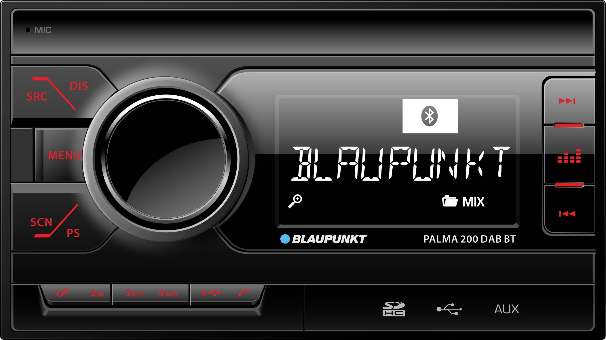 Blaupunkt Palma 200 DAB BT Double DIN car stereo Bluetooth handsfree set, DAB+ tuner