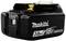 Black 18V Lithium-ion battery from Makita, 3.0Ah capacity, with visible charge level indicator and top connection socket.
