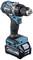A navy blue-black cordless battery drill by Makita, Model XGT 40V MAX, with an ergonomic handle and torque control.