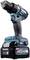 Black and blue cordless drill, 'Makita XGT 40V max' model, standing upright.