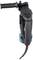 Electric power tool, likely a drill hammer, in black and blue, with additional handle and power cable.