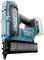 Cordless nail gun with ergonomic handle and battery housing, suitable for construction and renovation work.