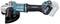 A cordless angle grinder by Makita, XGT model, with an ergonomic handle and blue casing.