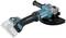 Battery-powered angle grinder by Makita in blue and black colouring, suitable for cutting and grinding work.