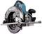 A Makita cordless circular saw with a blue casing and silver blade. It is suitable for use in construction work.