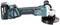Cordless angle grinder with ergonomic handle, blue and black design, 18V, Makita model DGA513.