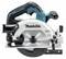 A blue and black portable circular saw with a silver blade, suitable for cutting various materials.