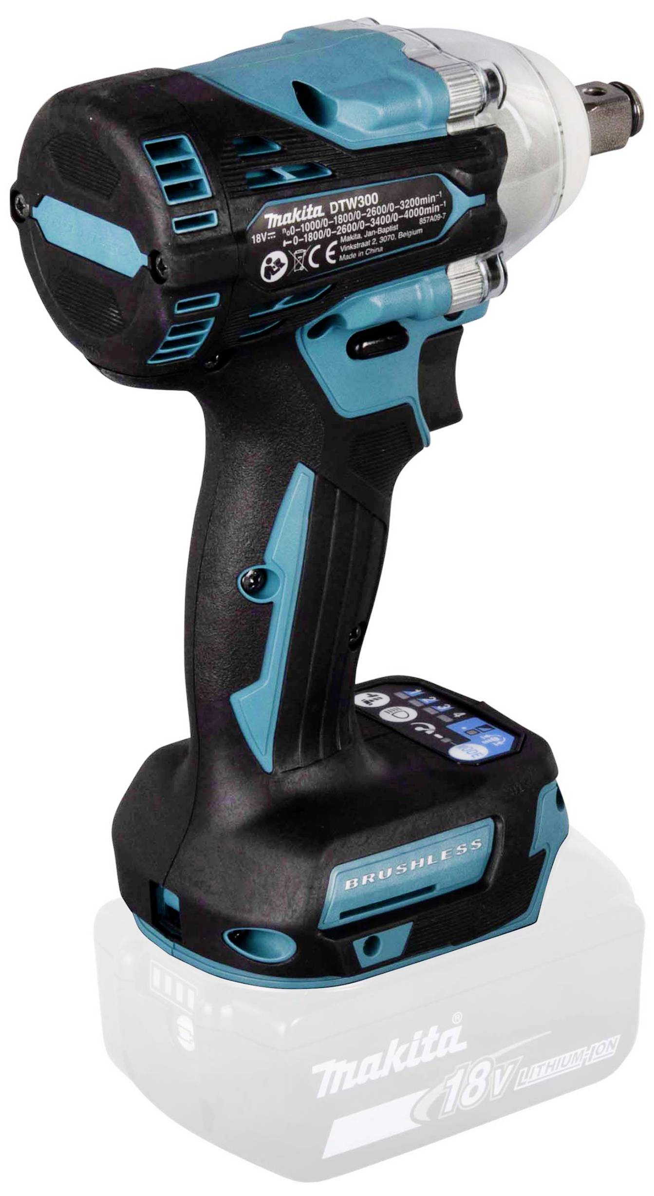 A cordless impact driver with a blue-black casing, ergonomic handle, and battery operation. Suitable for various assembly tasks.