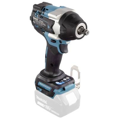 Makita cordless impact wrench, model DTW1001, with brushless motor, in blue and black. Suitable for heavy-duty fastening tasks.