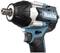 A cordless impact driver with a black and blue casing, suitable for loosening and tightening screws and nuts.