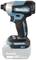 A blue, cordless Makita 18V drill driver with a brushless motor. Side view, showing brand logo and compact design.