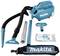 Makita hand-held vacuum cleaner set with various nozzles and accessories. Main unit in turquoise, versatile for different cleaning tasks.
