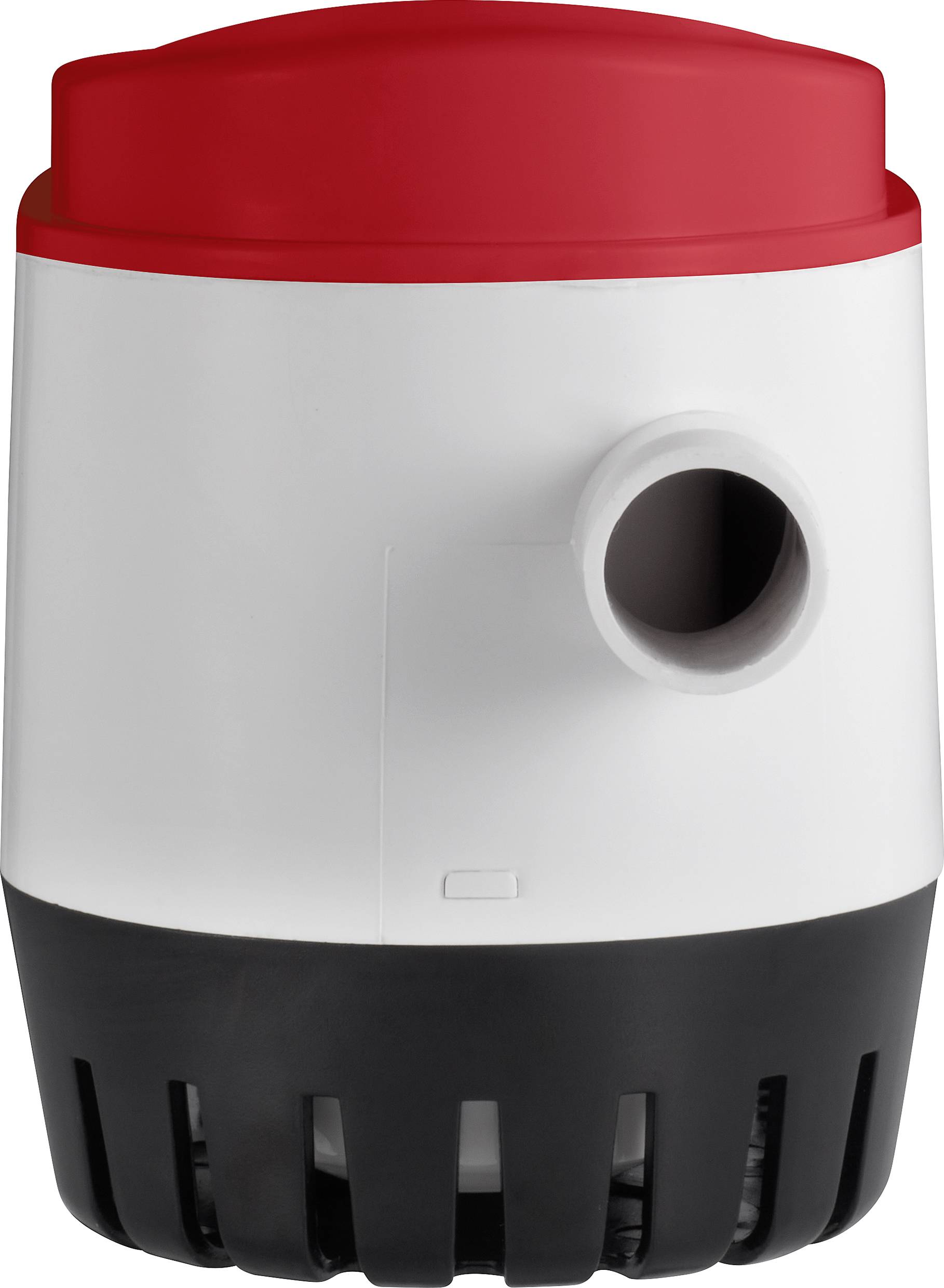 A compact, red and white water pump with a black base, suitable for aquarium or pond applications.